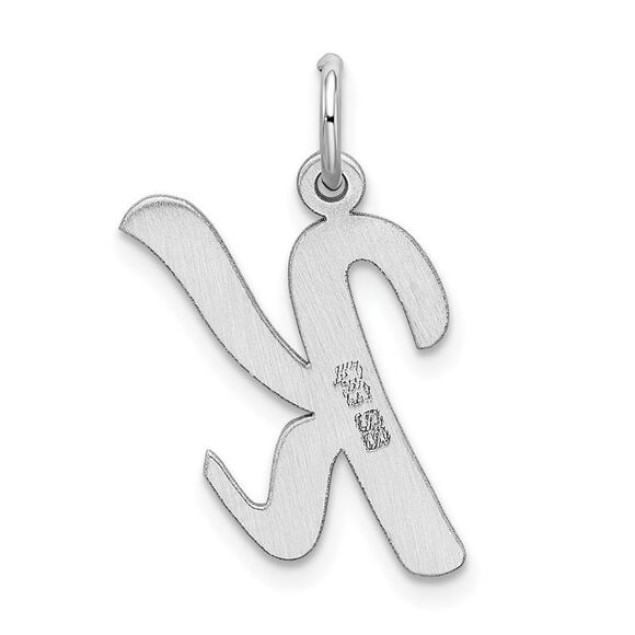 Sterling Silver Madison Collection LG Classic Script Initial K Pendant - Picture 3 of 5